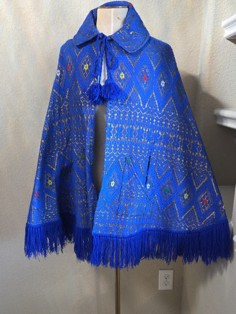 Vibrant Royal Blue Tassel Cape
